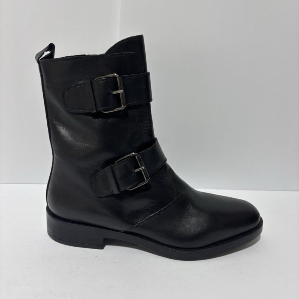Emanuele Crasto Women’s Black Leather Boots, Size EUR 39, US 8 M